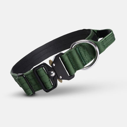 Durable Military-Grade Nylon Dog Collar with Control Handle | Quick Release Buckle | Heavy-Duty for Strong Breeds | Ideal for Training & Hiking