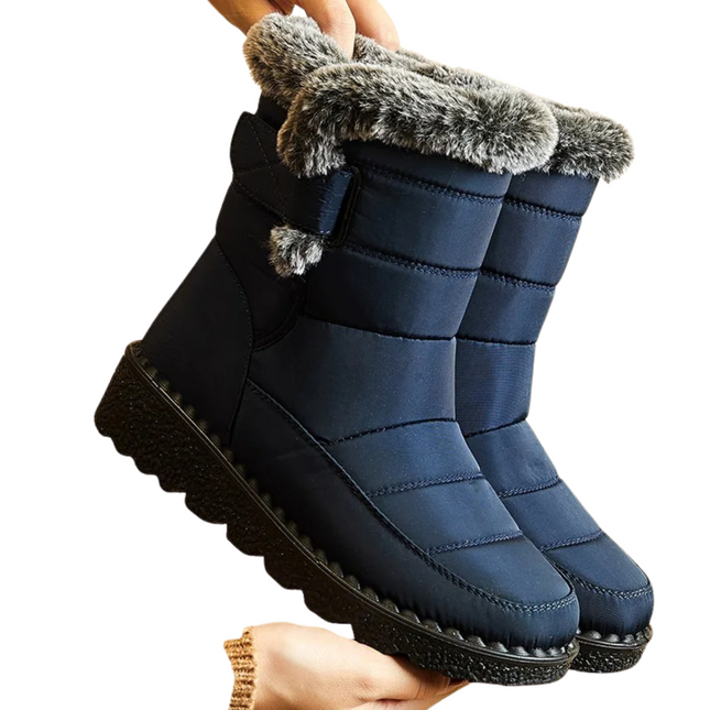 LAINEY | Women's Waterproof Fur Lined Ankle Boots | Low Heel Winter Footwear | Warm Snowproof Design