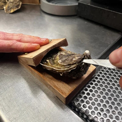 Compact Oyster Opener Clamp | Safe & Easy Shell Opening Tool | User-Friendly Design | Kitchen Essential | Wood Material | 13x8x8 cm | Ideal for Home Use