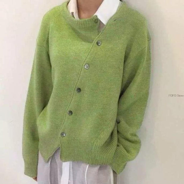 Women's Wrap Cardigan | Soft and Warm Fabric | Asymmetrical Button Detail | Elegant and Versatile Design | Multiple Colors Available | Relaxed Fit | Ideal for Layering | Sizes S-2XL