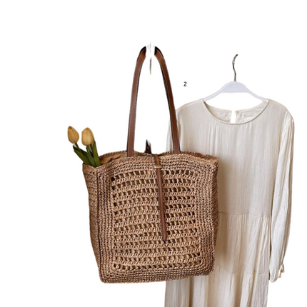 ROSE | Eco-Friendly Straw Tote Bag for Women | Spacious Summer Beach Handbag | Trendy & Durable Ladies' Shoulder Bag