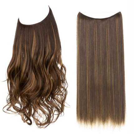 Invisible Wire Hair Extensions | Wavy & Straight Styles | Quick & Secure Application | Lightweight Comfort | Adjustable Wire for Custom Fit | No Clips & Hair-Friendly | Perfect for Effortless Length & Volume