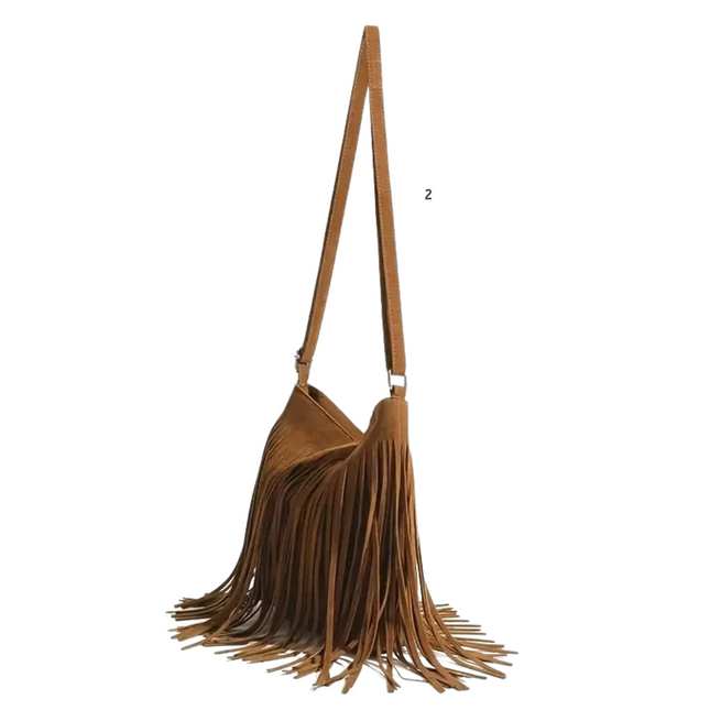 ABIGAIL | Women's Bohemian Fringe Crossbody Bag | Vintage Casual Style | Adjustable Shoulder Strap | Spacious Interior | Large Capacity