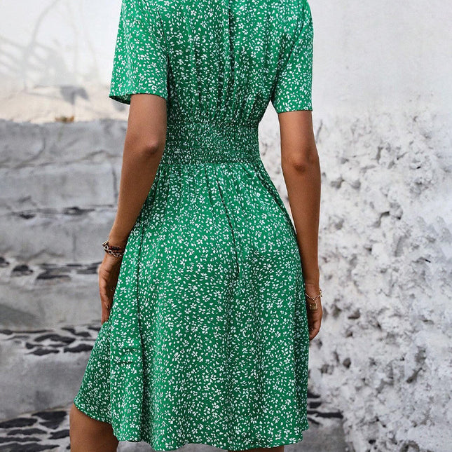 V-Neck Dress for Women | Elegant Casual Style | Versatile Green | S-XL | Perfect for Summer Outings