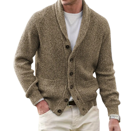 FRED | Men's Thick & Warm Cardigan Jacket | Cozy Autumn & Winter Outerwear | Simple Modern Design | Versatile for Casual & Office Wear | Comfortable All-Day Fit
