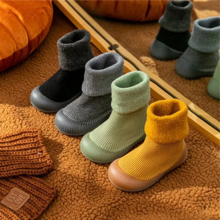 Mini Fashion™ | Indoor Outdoor Non-Slip Baby Booties | Warm Cozy Footwear for Toddlers