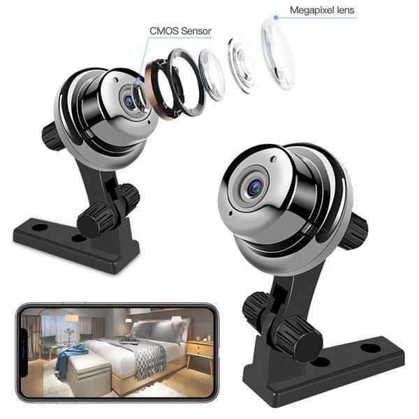 1080P HD Mini WiFi Security Camera | Smartphone App | Night Vision | Wireless Surveillance | Portable Design | Motion Detection | Remote Monitoring | Loop Recording | 12 Infrared Lights | 150° Wide Angle