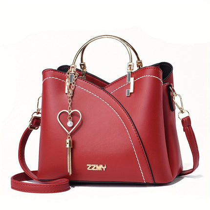 YSL Essential Luxury Leather Shoulder Bag | Vibrant Color Block Design | Stylish Tassel Accents | Spacious Interior