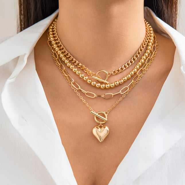 Delicate Heart Pendant Necklace Set | Minimalist Jewelry Collection | Versatile Everyday Glamour | Luxurious Yet Subtle Accessories