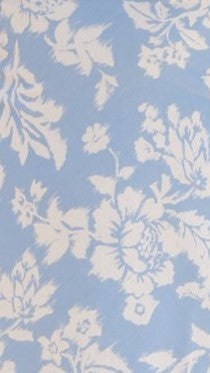 Blue Floral Midi Dress | Square Neckline | Adjustable Straps | Gathered Bust | Knot Detail Back | Invisible Side Zip | Lined | 65% Cotton 35% Polyester
