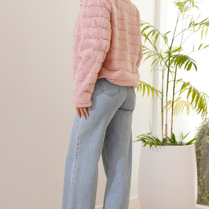 Luxe Women's Soft Faux Fur Crop Jacket | Veloura | Chic Cropped Design | Line Patterns | Metal Claw Clasp | Warm & Stylish | Versatile Outerwear | 100% Polyester | Available in XS - XL