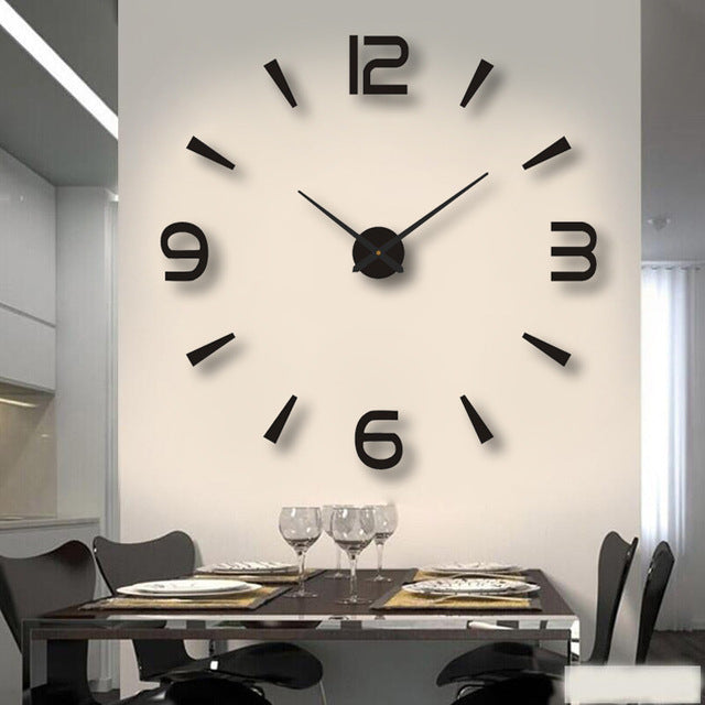 Modern Silent Wall Timepiece | Frameless Minimalist Design | Clear Numbers | Sleek Home Decor | Ideal for Dining Room, Office | No Ticking Noise