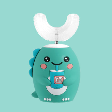 Children's 360° Electric U-Shaped Toothbrush | 5 Cleaning Modes | IPX7 Waterproof | Cartoon Design | Soft Silicone Brush | USB Powered | Long Battery Life | Vibration Mode | Pink Green Blue