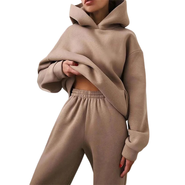 DOLLY | Women's Oversized Hoodie & High-Waisted Sweatpants Set | Cozy Two-Piece Tracksuit | Warm Fabric | Stylish Relaxed Fit | Autumn Winter Wear