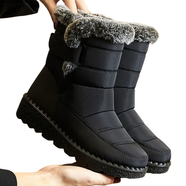 LAINEY | Women's Waterproof Fur Lined Ankle Boots | Low Heel Winter Footwear | Warm Snowproof Design