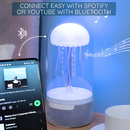 Portable Lamp with Floating Jellyfish | Bluetooth Speaker | 8 Color-Changing LED Lights | USB-C Rechargeable | Room Decor | Relaxation and Party Atmosphere | Intuitive Touch Controls | Modern Audio-Visual Device