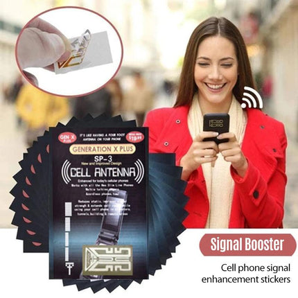 Mobile Phone Signal Booster | Universal Sticker Antenna Enhancer | Gold | Minimize Dropped Calls | Strong Reception in Remote Areas | Compatible with All Phones | 1.5m Antenna Equivalent