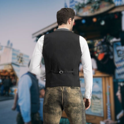 Dario | Men's Authentic Tracht Vest with Leather Suspenders for Oktoberfest | Traditional Bavarian Design