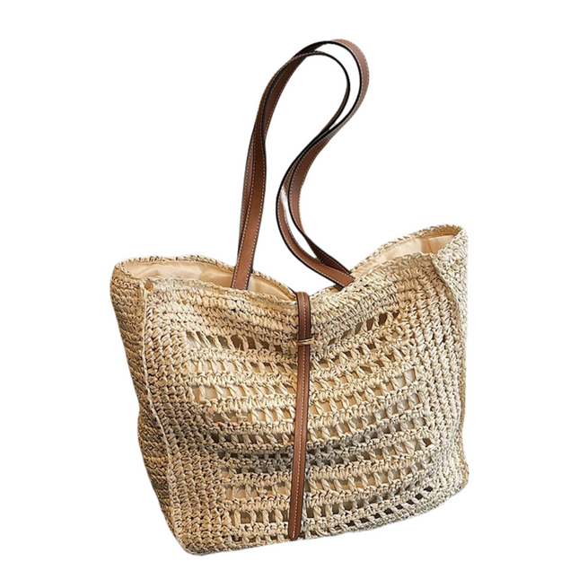 ROSE | Eco-Friendly Straw Tote Bag for Women | Spacious Summer Beach Handbag | Trendy & Durable Ladies' Shoulder Bag