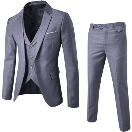 Armoire Melbourne | 3-Piece Men's Classic Fit Suit | Tailored Blazer, Vest & Pants | Premium Quality Fabric | Formal Attire | Versatile for Weddings and Business Events | Sizes S-XXL | Elegant & Sophisticated Design