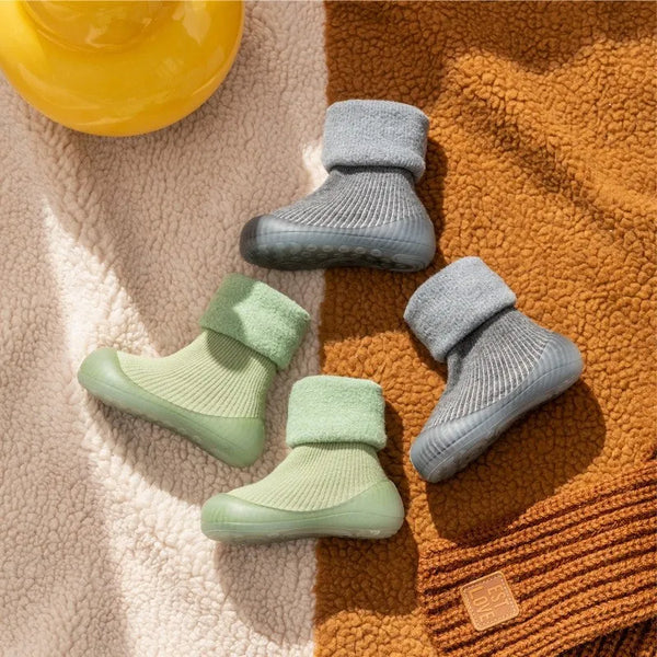 Mini Fashion™ | Indoor Outdoor Non-Slip Baby Booties | Warm Cozy Footwear for Toddlers
