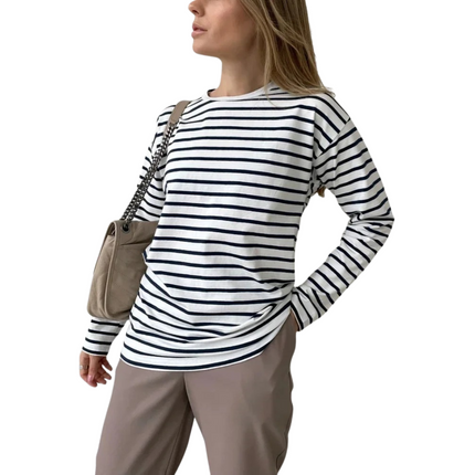 GIANNA | Women’s Striped Long Sleeve Top | Relaxed Fit Casual Tee | Effortless Style