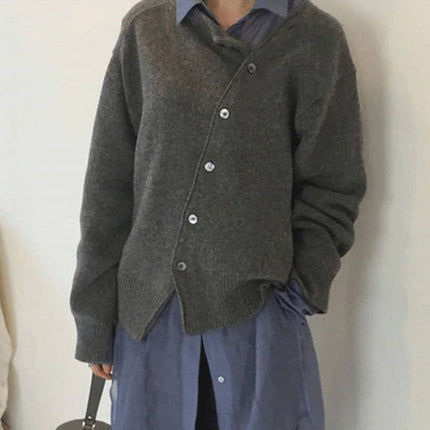 Women's Wrap Cardigan | Soft and Warm Fabric | Asymmetrical Button Detail | Elegant and Versatile Design | Multiple Colors Available | Relaxed Fit | Ideal for Layering | Sizes S-2XL