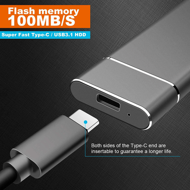 High-Speed External SSD | Up to 520MB/s | Aluminum Alloy | Type-C/USB 3.1 Ports | Multicolor Options | Compact and Portable | Compatible with Windows/Android | Ideal for Data Backups