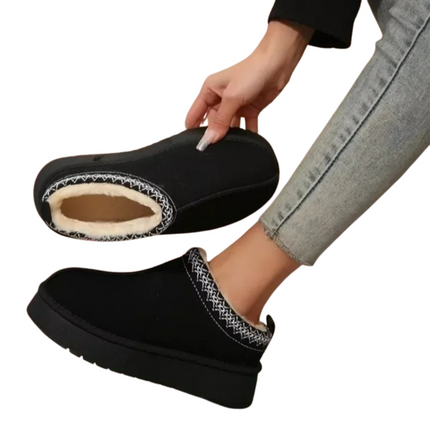 LEAH | Women's Ankle Snow Boots | Platform Winter Flats | Warm Plush Lining | Slip-On Design | Cozy & Stylish | Supportive Sole | Perfect for Cold Weather
