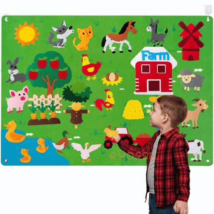Children's Educational Felt Learning Board | Interactive Storytelling Tool | Portable with Reusable Animal Stickers | Encourages Imagination & Cognitive Development