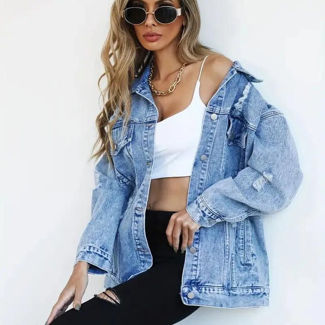 Trendy Oversized Spijkerjas voor Dames - Visconte