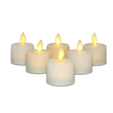 Flameless LED Candle Set | Flickering Moving Wick Effect | Remote Controlled | Safe Decorative Lighting for Christmas & Weddings | Realistic Flame Ambiance | Plastic | 4.8 x 3.7 cm
