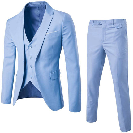 Armoire Melbourne | 3-Piece Men's Classic Fit Suit | Tailored Blazer, Vest & Pants | Premium Quality Fabric | Formal Attire | Versatile for Weddings and Business Events | Sizes S-XXL | Elegant & Sophisticated Design