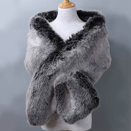 One-Size Plush Faux Fur Shawl | Adjustable Cape | Luxurious & Cozy Wrap | Acrylic Blend | Multiple Colors | Perfect Gift