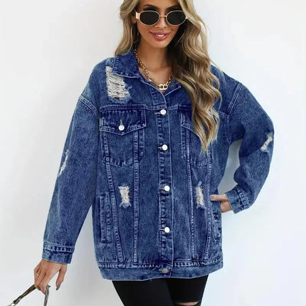 Trendy Oversized Spijkerjas voor Dames - Visconte