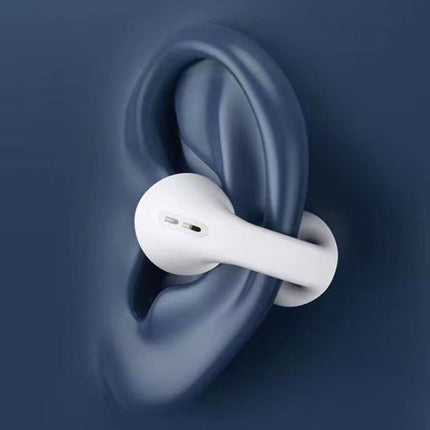 Wireless Bone Conduction Headphones | Noise Reduction | Bluetooth Earclip | Ergonomic Fit | Durable IPX5 Waterproof | Black & White | Type-C Charging | 4-8h Playback | LED Power Display