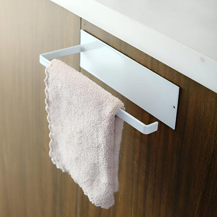 Adhesive Wall-Mounted Paper Towel Holder | No Drilling Required | Space-Saving | Bathroom and Kitchen Organizer | Durable Iron | Easy Installation | Holds Paper Towels, Cutting Boards & Disposable Bags