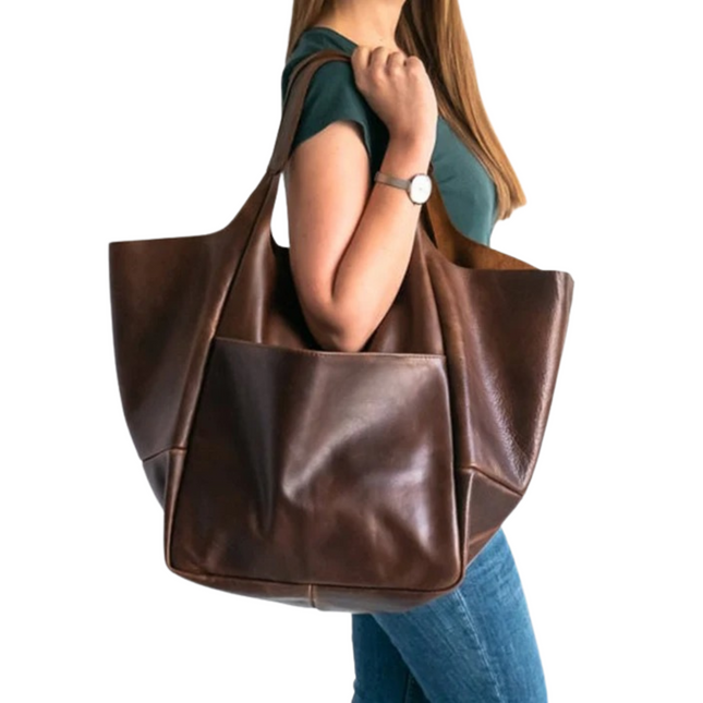 RINKI | Retro Handmade Large Zipper Shoulder Bag for Women | High Capacity Tote for Beach, Travel or Everyday Use