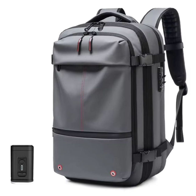 Large Capacity Travel Backpack | Vacuum Compression | Expandable 60L | Anti-Theft Lock | Dry/Wet Separation | Durable Polyester fabric | 12 x 7.8 x 20 Inches | Free Mini Vacuum Included