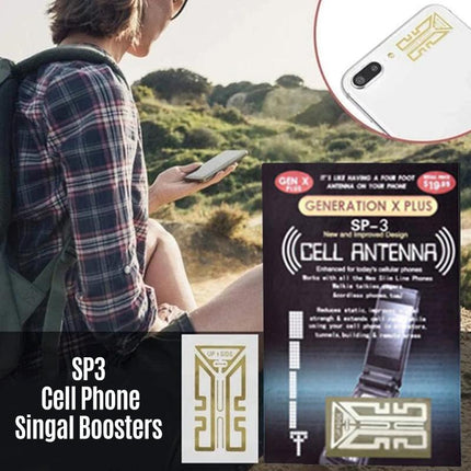 Mobile Phone Signal Booster | Universal Sticker Antenna Enhancer | Gold | Minimize Dropped Calls | Strong Reception in Remote Areas | Compatible with All Phones | 1.5m Antenna Equivalent