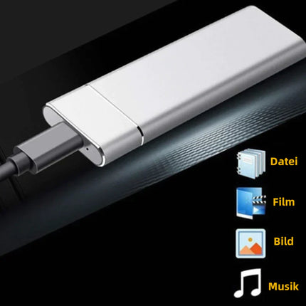 Ultra Rapid External SSD | 520 MB/s | 1TB/2TB | USB 3.1 Type-C | Shockproof Aluminum | Compact Design | Multi-OS Compatibility | Silver/Black/Blue/Red