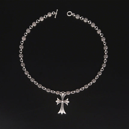Gothic Cross Necklace | Vintage Silver Finish | Adjustable Chain 50cm to 80cm | Y2K Punk Style | Unisex Fashion Accessories | Retro Pendant Design | Lightweight Durable Materials | Ideal Gift for Goth Lovers
