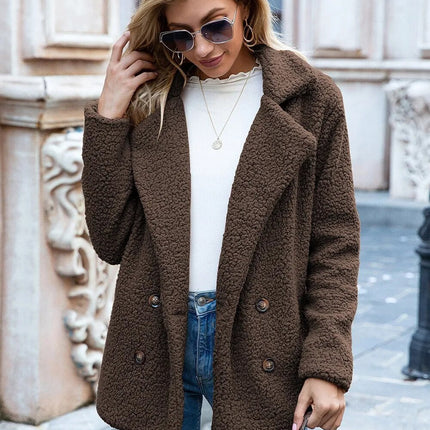 Theresa Korte Teddy Jacket | Short | Super Soft Cotton | Brown | Multiple Colors & Sizes | Cozy Winter Wear