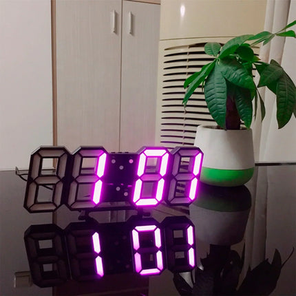 3D LED Digital Wall Clock | Dimmable Lighting | Minimalist Design | USB Powered | High Visibility | Home Decor