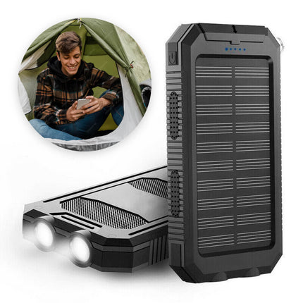 Solar Power Bank | 500,000mAh Capacity | Waterproof IP44 | Dual USB Ports | LED Flashlight | Lightweight Portable Charger | Smart Protection | Universal Charging for Devices