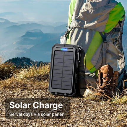 Solar Power Bank | 500,000mAh Capacity | Waterproof IP44 | Dual USB Ports | LED Flashlight | Lightweight Portable Charger | Smart Protection | Universal Charging for Devices