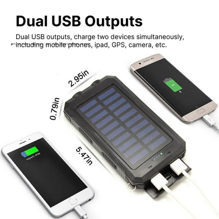Solar Power Bank | 500,000mAh Capacity | Waterproof IP44 | Dual USB Ports | LED Flashlight | Lightweight Portable Charger | Smart Protection | Universal Charging for Devices