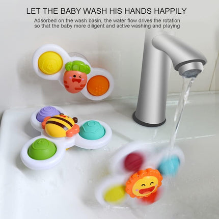 Suction Cup Spinning Top Toy | Baby Sensory Fidget Toy | Cartoon Animal Design | Bright Colors | High-Quality ABS & Silicone | Safe BPA-Free | Educational | Improves Motor Skills & Hand-Eye Coordination | Ages 6m+