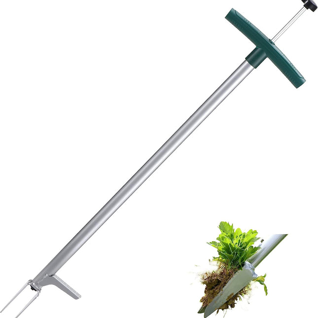 Upgraded Manual Standing Weed Puller | 43" Long Handle | High Duty Stainless Steel for Easy Weed Removal | Efficient Weeder Claw Tool for Dandelions, Thistles, Crabgrass | Soil Aeration | Ergonomic Gardening Tool
