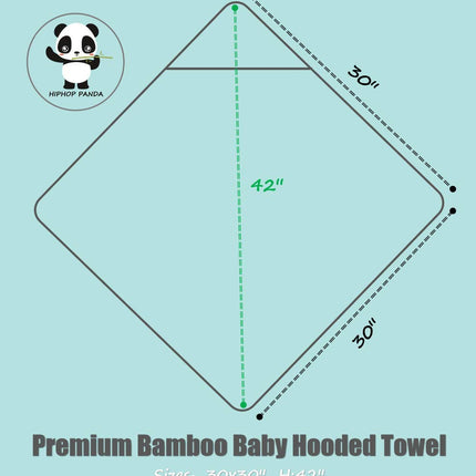 Bamboo Hooded Baby Bath Towel | Soft Ultra Absorbent Double-Layer with Bear Ears | Eco-Friendly for Infants, Toddlers | Thick 500gsm Design for Warmth | 30"x30" Size | Perfect Baby Shower Gift